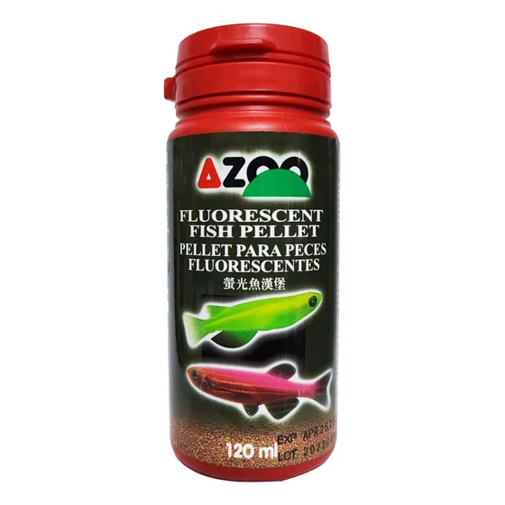 Pellet Para Peces Fluorescentes 120 Ml Azoo Pez Transgenico