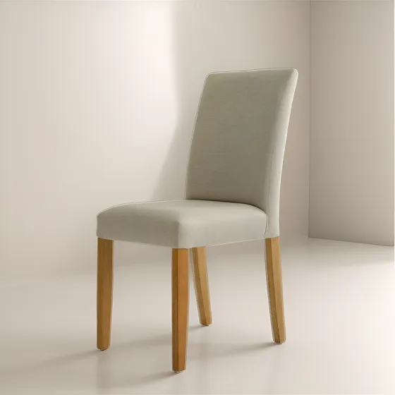 Silla De Comedor Zoe Tapizada En Tela Lavable