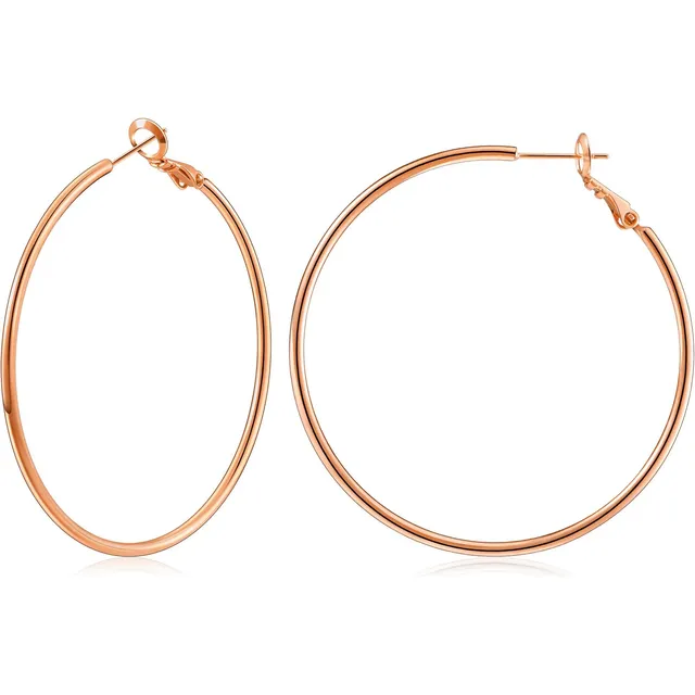 Gacimy Pendientes De Aro Grandes De Oro Rosa Para Mujer En
