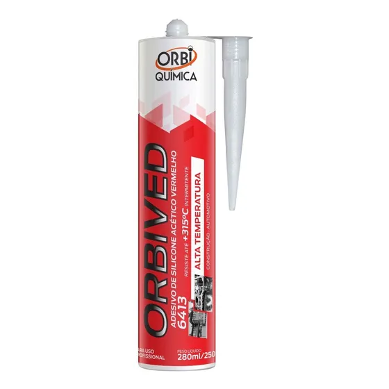 Cola Silicone Alta Temperatura Vermelho Orbived 250g