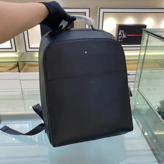 Mochila De Viaje Montblanc De Piel Auténtica De 15.6 Pulgada