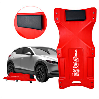 Carrinho Vermelho Esteira 150kg Para Mecanicas Com Encosto Carrinho Vermelho Esteira 150kg Para Mecanicas Com Encosto