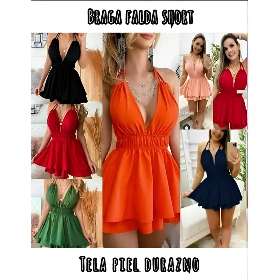 Braga Short Corto Vestido Para Dama