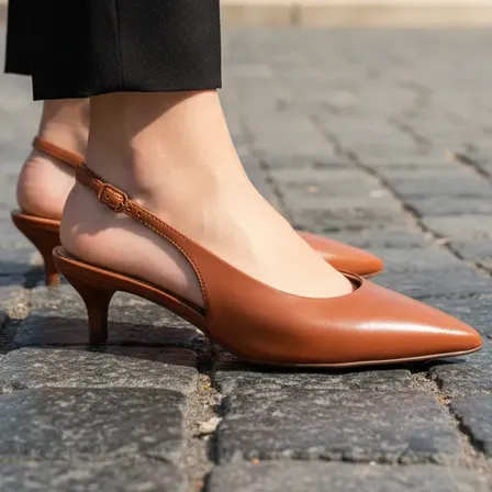 Scarpin Feminino Slingback Ponta Fina Anacapri Marrom Liso 38