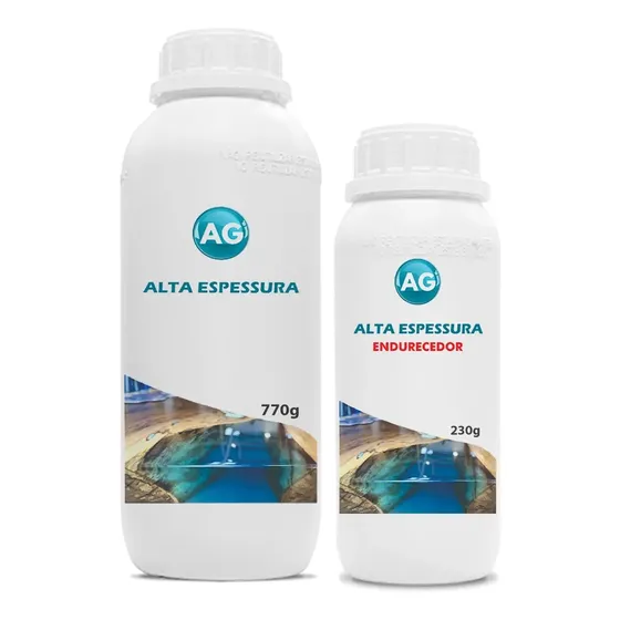 Resina Epóxi Alta Espessura Para Madeira Kit Com 1kg Cor Transparente