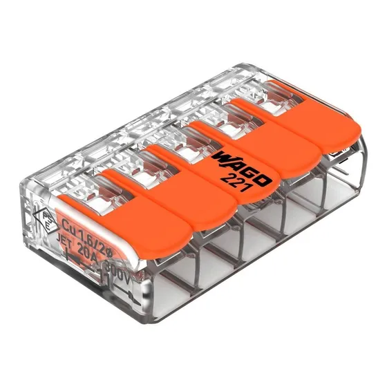 Kit 12 Peças Conexão Automática Wago 5 Fios Modelo 221-415