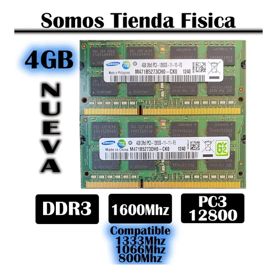 Memoria Ram Laptop 4gb Ddr3 Pc3-12800 1600mhz