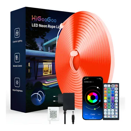 Higoogoo Neon Fita De Luz Led Rgb App E Remoto 10 Metros
