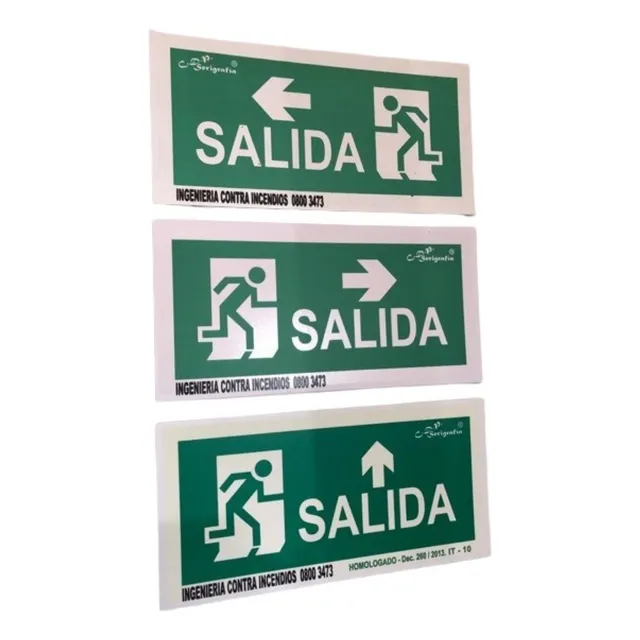 Cartel Fotoluminicente Salida En Todas Sus Variantes 15 X 30