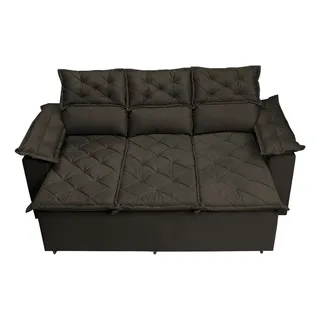 Sofå 3 Lugares Retråtil E Reclinåvel Cama Inbox Compact 2,00m Velusoft Café Sofå 3 Lugares Retråtil E Reclinåvel Cama Inbox Compact 2,00m Velusoft Café