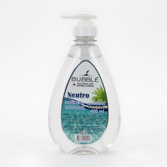 Alcohol En Gel Antibacterial Bubble Neutro De 400 Ml
