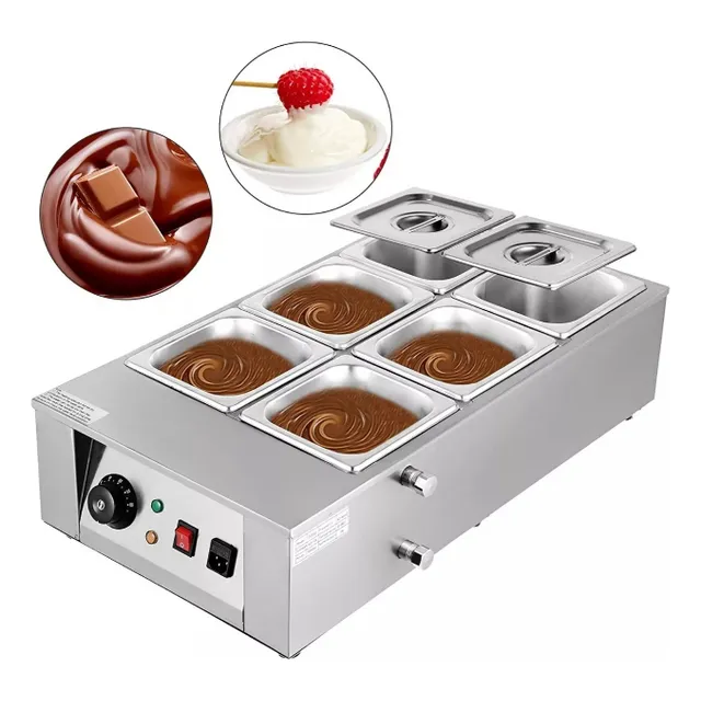 Fondue Máquina Derretir Chocolate Comercial 1000w 6 Puestos