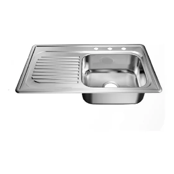 Fregadero Acero Inoxidable 84x53cm Empotrar Ponch Der 3 Huec