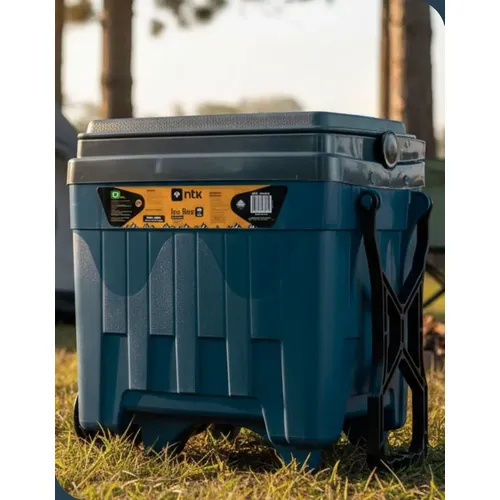 藍海月 Caixa Térmica Cooler 54l Camping Praia Cinza Azul Nautika