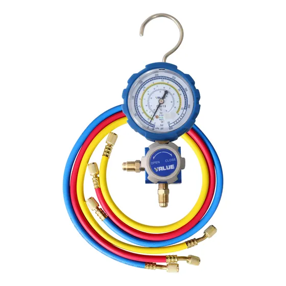 Manometro Simple Baja Value + Mangueras 1/4 Flare R22. 134..