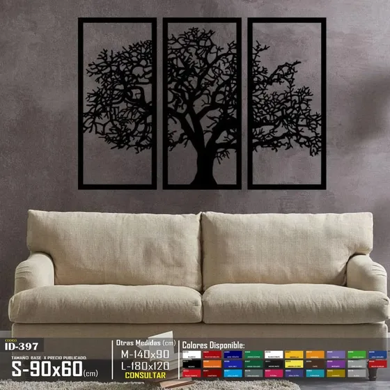 Vinilos Decorativos Arbol Dividido En Cuadro Para Sala