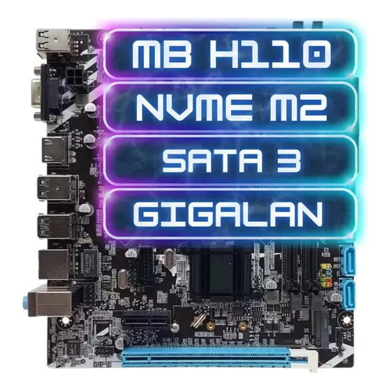 Placa Mãe H110 Lga 1151 Ddr4 Suporta 6a 7a 8a 9a Geração