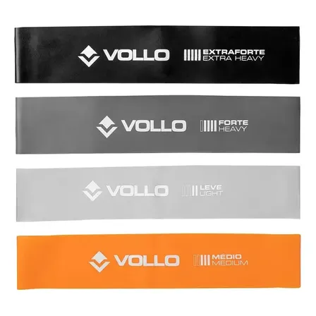 Kit Mini Bands Com 4 Faixas Elásticas Vollo Vp1081