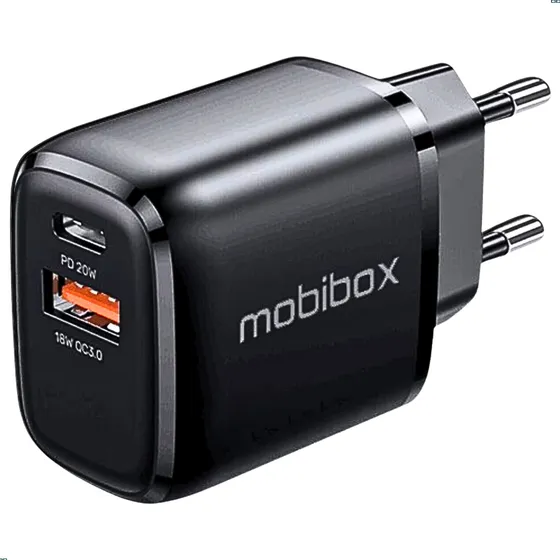 Carregador Fonte Tomada de Parede para Celular Usb Tipo C 3a 38w Ultra Rápido Mobibox WC-031 Preto