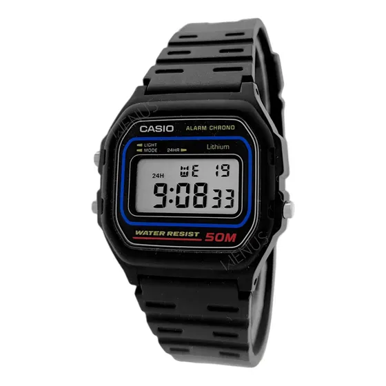 Reloj deportivo digital negro Casio F-91w para hombre
