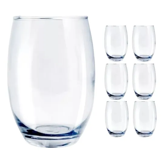 Jogo Copos Bellagio Transparente 450ml 6 Peças Casa Linda