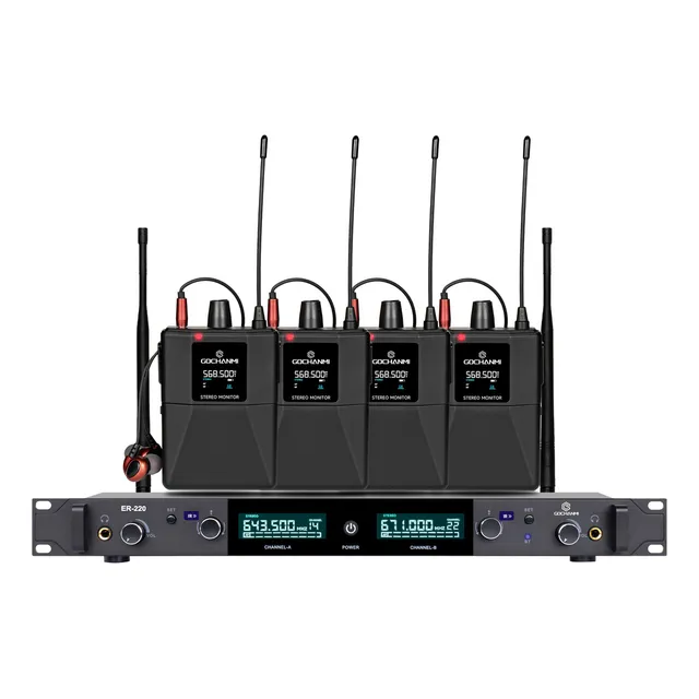 Sistema Monitor Gochanmi Er220 2 Canale Estereo 4 Receptores