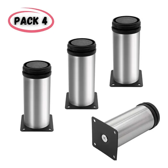 Patas  Acero Inox Cromada Para Muebles 15 Cm ( 4 Unidades)
