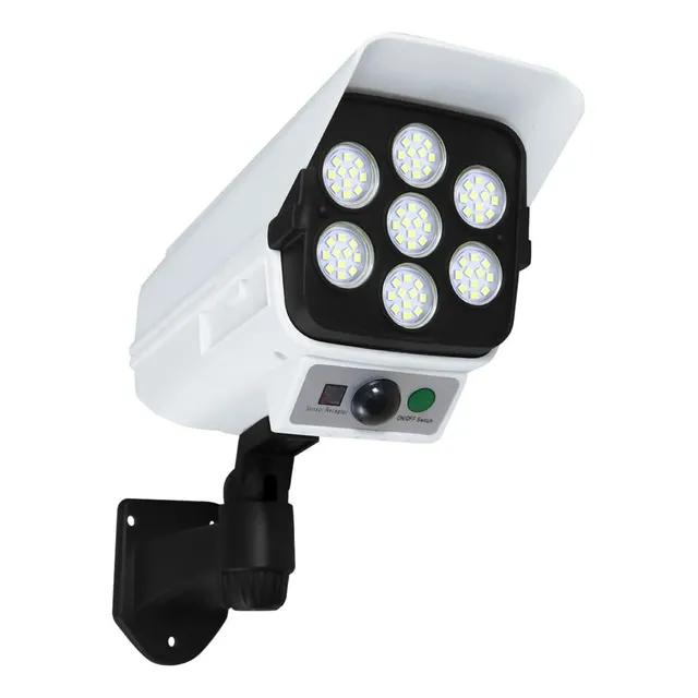 Lámpara Led Panel Solar Y Sensor De Movimiento Tipo Cámara