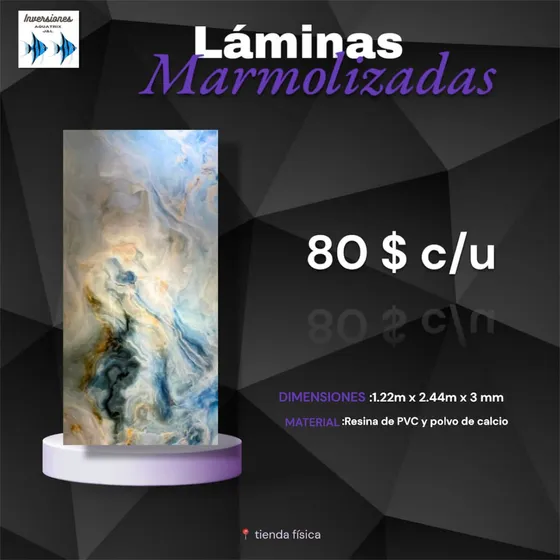 Laminas Pvc Marmolizadas De 122x244