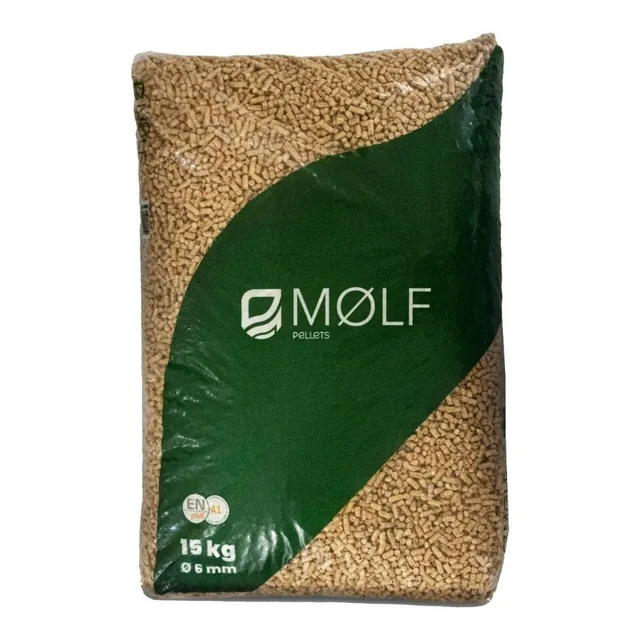 Pellet De Madera Puro Pino 6 Mm De Diámetro, Bolsas 15 Kg
