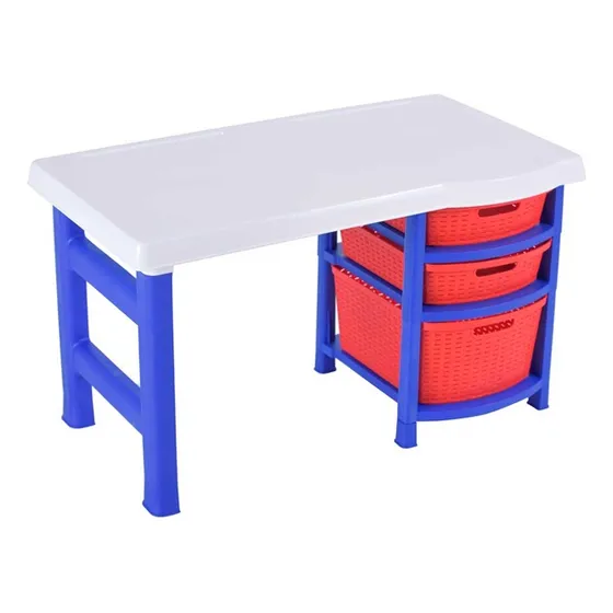 Escritorio 88x50cm Plástico Infantil 3 Gavetas Niño 2a7años