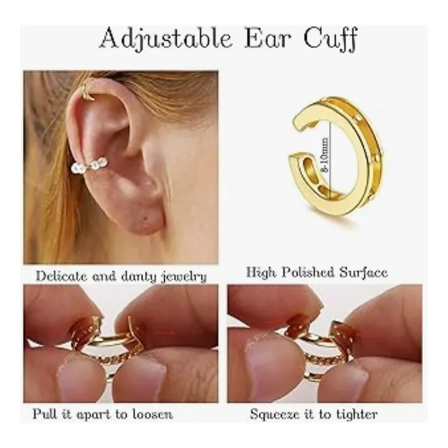 Zarcillos Besteel Jewelry Ear Cuffs Oro 18k