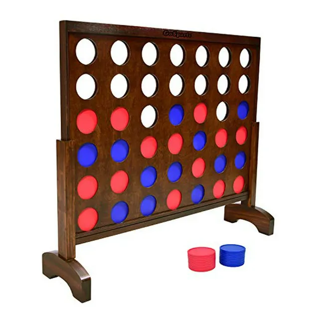 Juego Gigante De 4 En Línea De Madera - Blanco O Madera Oscu