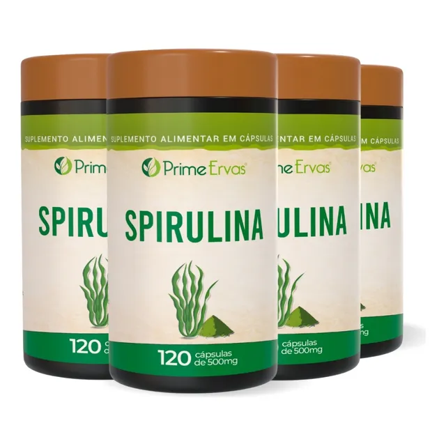 Kit 6 Spirulina 120 Cápsulas De 500mg Prime Ervas