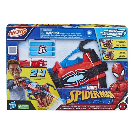 Lanza Telaraña Spiderman 2en1 Dardo/agua P Niños +3 Nerf. 