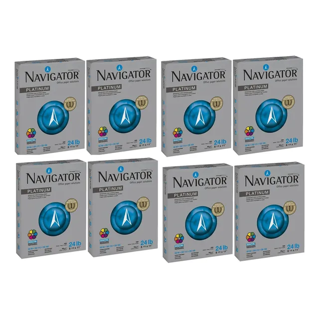 8 Paquetes Bond Carta Navigator Platinum 90grs (4,000 Hojas)