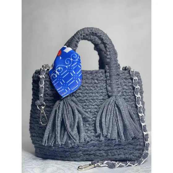 Cartera Irma Atelier Gris De Trapillo Vegana Y Reciclada
