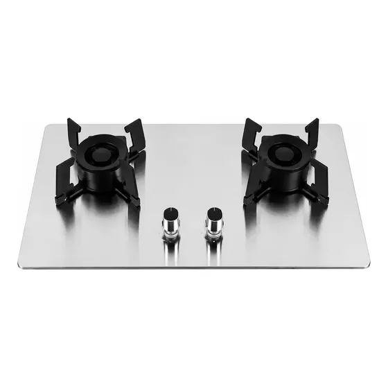 Cocina Encimera 2 Platos Levadizos Acero Inoxidable Premium