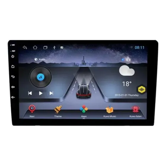 Pantalla 9 Android Auto Carplay 4/64 Camara Retroceso Wif Bt Negro
