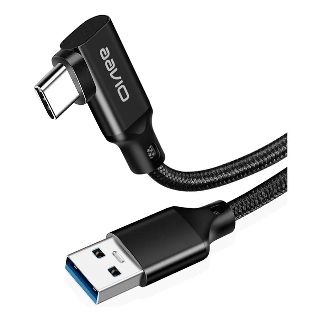 Cabo Usb Tipo C 1 Metro 1m Usb 3.2 60w 10gbps L 90 Graus