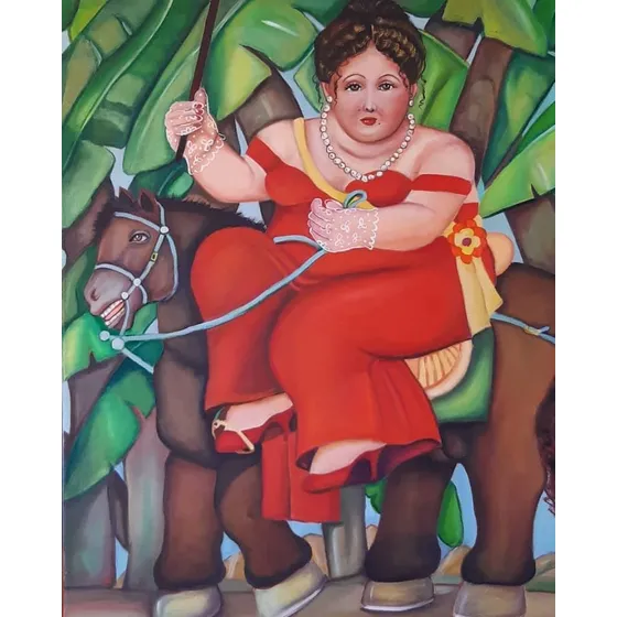 Pintura Al Óleo Estilo Botero 