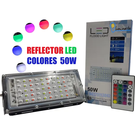 Reflector Led 50w Rbg 110v Colores Navidad