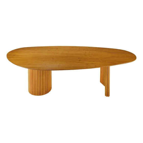 Mesa De Jantar 6 Lugares Orgânica Madeira Com Design Curvo