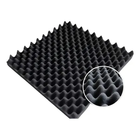 Kit 60 Espumas Acústica Caixa Ovo 3cm Antichamas Isolamento Cinza-escuro