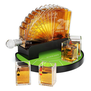 Kollea Blackjack Whisky Decanter Set, 37.2 Oz Whisky Decante Kollea Blackjack Whisky Decanter Set, 37.2 Oz Whisky Decante