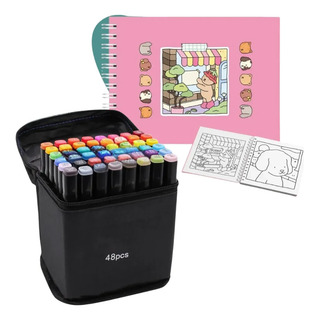 Kit De Libros Para Colorear Con Bolígrafos Táctiles 48 Color Kit De Libros Para Colorear Con Bolígrafos Táctiles 48 Color