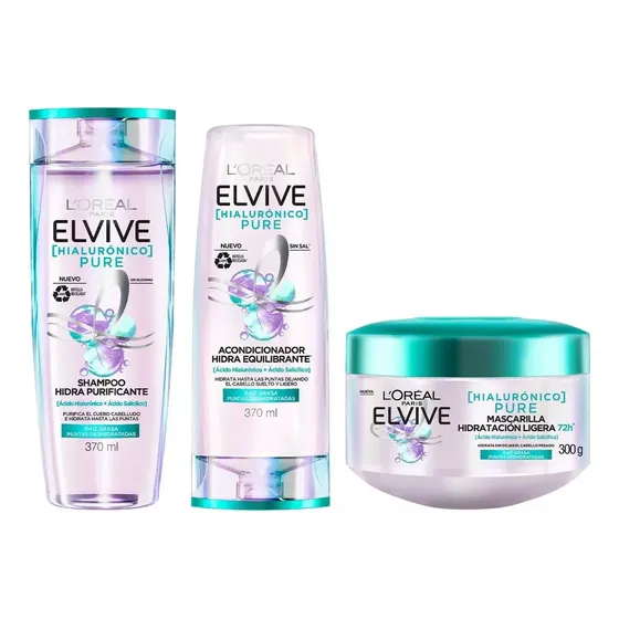 Pack Pure Elvive Shampoo + Acondicionador + Mascarilla  | Cuotas sin interés