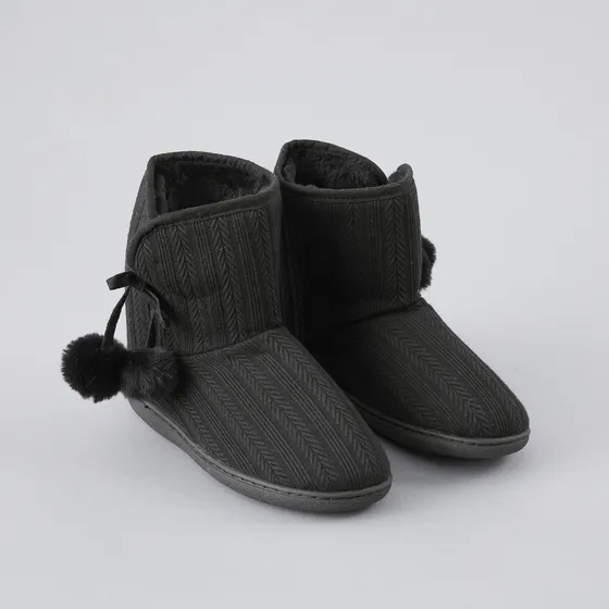 Bota Tejida Y Fur Flores Mujer 33790-2