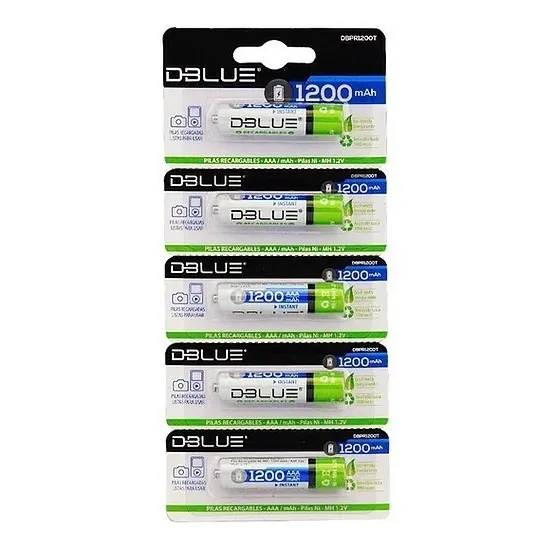 Tira 5 Pilas Recargables Aaa Marca  Dblue /  1200mha