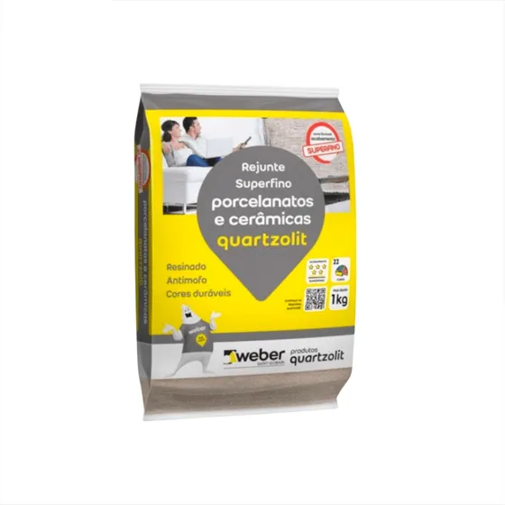 Rejunte Superfino Porcelanato -1kg  Várias Cores Quartzolit